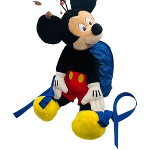 Vtg Disney Mickey Stuff for Kids Stuffed Animal Backpack Blue 90s Kidcore 18"